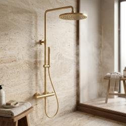 Aquanello Eterna Termostatisk Duschpelare 30 cm Regndusch Guld ET-S-SET10-6-60